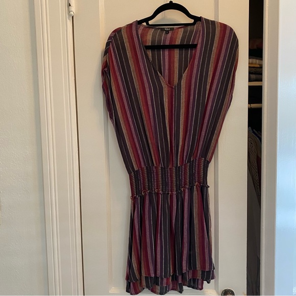 Rails Luca Brava Striped Smocked Waist Tiered Mini Dress - Picture 3 of 5
